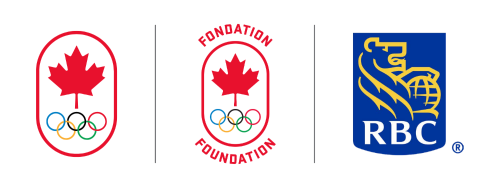 Logos du Comité olympique canadien, de la Fondation olympique canadienne et de RBC alignés horizontalement.